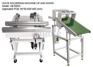 Línea de montaje de 530*460mm transportador 0,5 M/min, máquina de soldadura por onda de cadena de nailon