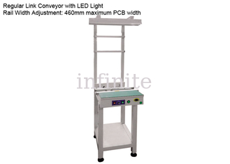 Transportador de enlace de PCB normal de 2 m y 2,5 m ajustable con luz LED
