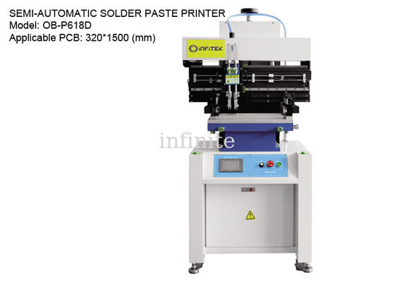 Impresora de pasta de soldadura de riel deslizante semiautomática para PCB de 320 * 1500 mm