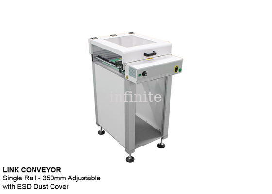 Transportador de tablero PCB de un solo riel 0,5 m 0,6 m 0,8 m con cubierta antipolvo ESD